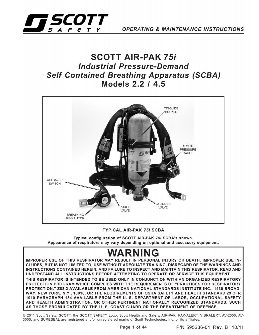 SCOTT SCBA Safety Check Steps